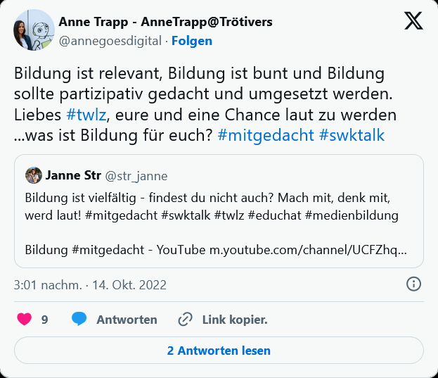 Statement auf der Plattform X