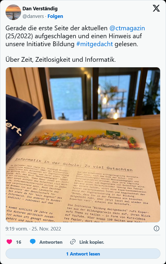 Statement auf der Plattform X