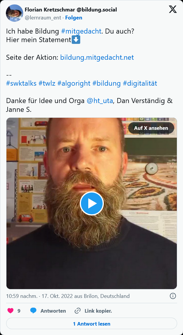 Statement auf der Plattform X