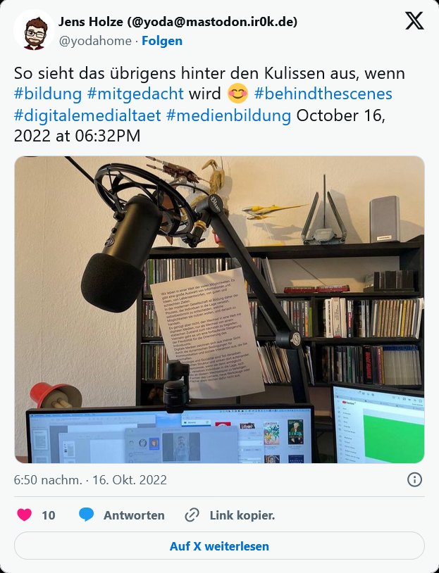 Statement auf der Plattform X