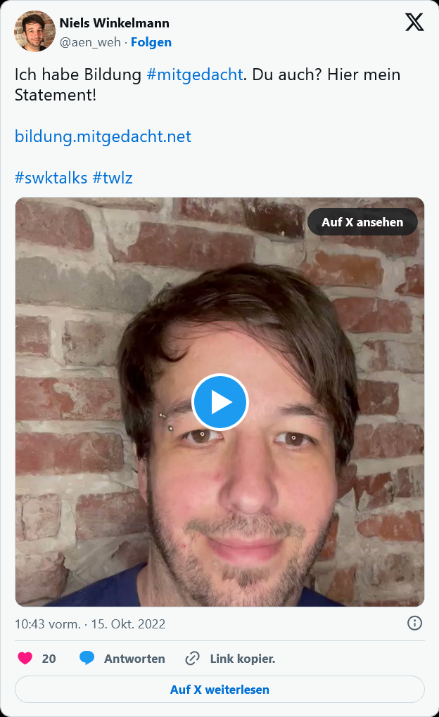 Statement auf der Plattform X